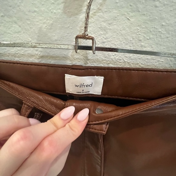 Wilfred Melina pants faux leather cognac size  8 regular - Picture 4 of 4